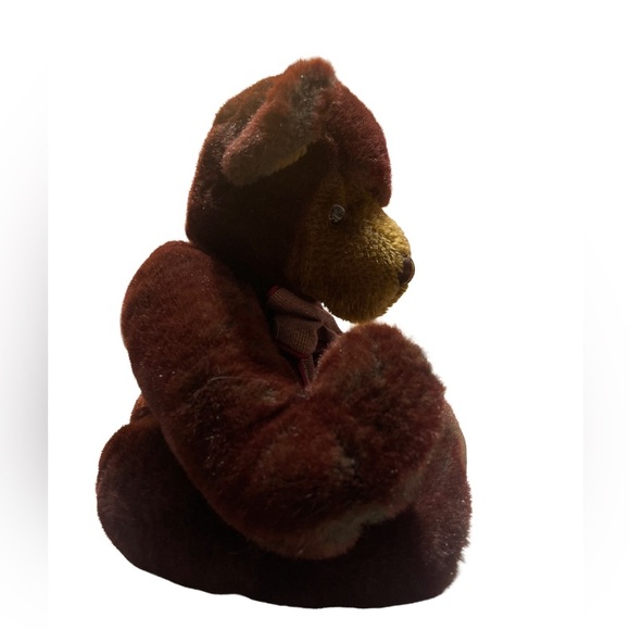 Color RICH Plush Collector Teddy Bear with Bow and Brown eyes SO Cute! - Picture 8 of 12